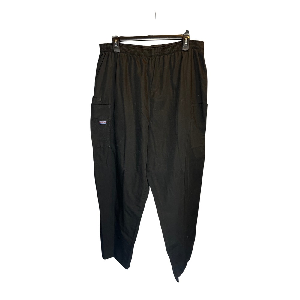 Cherokee Workwear Style 4200 Black Cargo Scrub Pants Elastic Waist Size XL